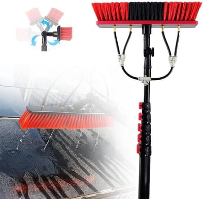 Telescoopstang Set - Reinigingsstok - Ramen Wassen - Watervoerend Systeem - Tot 10.8m - Zilver
