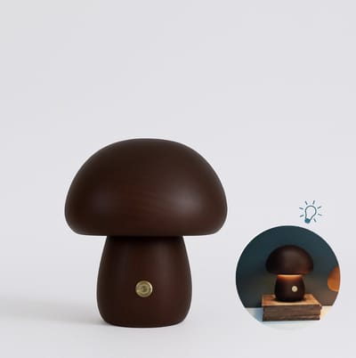 Mushroom lamp - Paddestoel lamp - Paddenstoel lamp - Tafellamp - Hout - Klein