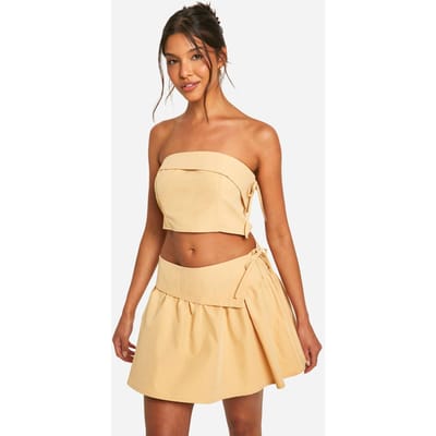 boohoo Dames Foldover Tailleband Detail Minirok | Butter | Maat: 6
