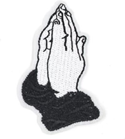 Patch - Strijkembleem - Applicatie - Biddende handen - 6 x 4 CM - Opstrijkbaar