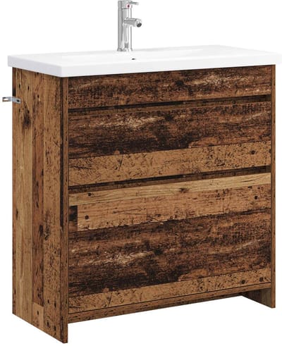 vidaXL - Badkamermeubel - Set - Oud - hout - 81 - x - 40 - x - 84,5 - cm - Bewerkt - hout