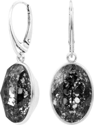 ARLIZI 1658 Oorbellen Swarovski Kristal Hanger - Sterling Zilver - Grijs