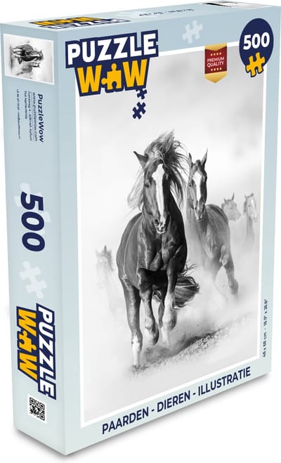 Puzzel Paarden - Dieren - Illustratie - Legpuzzel - Puzzel 500 stukjes