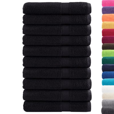 vidaXL - Handdoeken - SOLUND - 10 - st - 600 - g/m² - 100x200 - cm - zwart