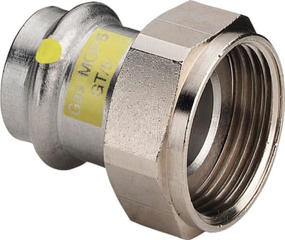 Viega Sanpress Inox G-aansluitschroefverbinding, d 22mm, G 1 roestvrij staal Model 0263.1, 735838