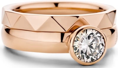 Jonline Schitterende 14K Rosé Ring met Zirkonia Steen inclusief aanschuifring 19.75 mm. (maat 62)