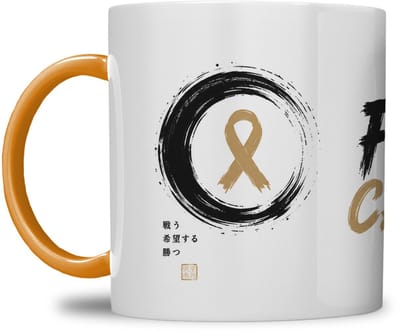MOK | FUCK CANCER | SAMURAI WATERVERF DESIGN | GEPERSONALISEERD MET NAAM | ORANJE