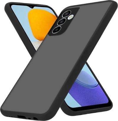 Cadorabo Hoesje geschikt voor Samsung Galaxy M23 5G in MATT ZWART - Hybride beschermhoes met TPU siliconen Case Cover binnenkant en matte plastic achterkant