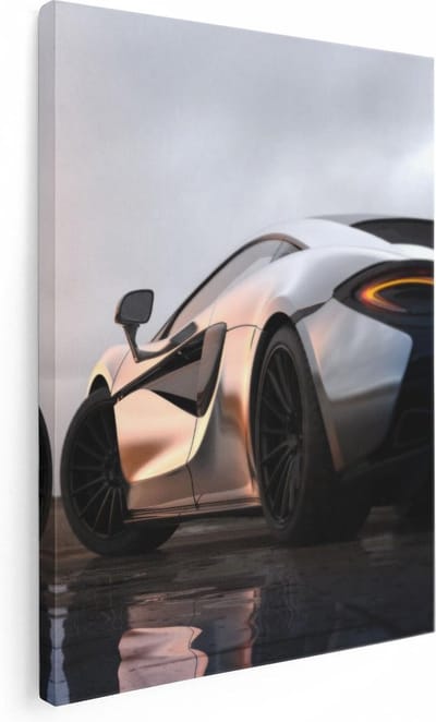 Artaza Canvas Schilderij Sportauto - 30x40 cm - Klein - Muurdecoratie Auto - Wanddecoratie Mancave - Schilderijen Op Canvas