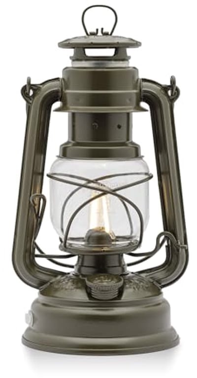 LED Stormlamp Olijf Groen - Dimbaar en Energiezuinig voor Binnen en Buiten