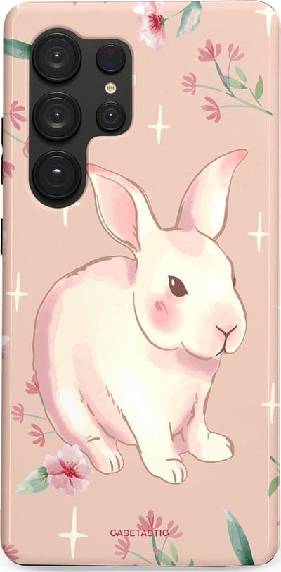 Casetastic Hoesje Geschikt voor Samsung S25 Ultra - Stijlvolle Beschermende Duo-layer Case - Schattig konijntje