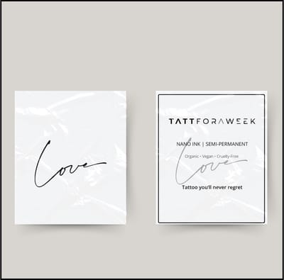 Tijdelijke tattoo love | Neptattoo volwassenen | Tijdelijke tattoo voor volwassenen | Temporary tattoo | Plaktattoos voor volwassenen | Neptattoos | Probeer zorgeloos een tattoo | tattforaweek