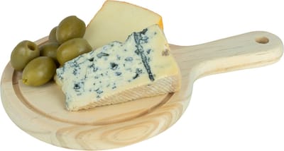 Krumble Tapasplank - Serveerplank - Borrelplank - Borrelplanken Hout - Kaasplank - Plank - Plankje - Snijplank - Bereidingsplank - Diameter 15 cm - Bruin