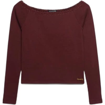 Dames T-shirt met kant Superdry Ath Ess