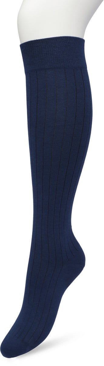 Bonnie Doon Bio Rib Kniekousen Dames Donker Blauw maat 36/42 - Klassiek Rib patroon - Biologisch Katoen - Ultiem comfort - Rib Knee High - OEKO-TEX - Gladde Naden - Duurzaam Huidvriendelijk Bio Katoen - Donkerblauw - Insignia Blue - BP221414.249