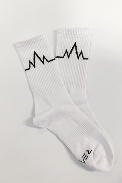 Set van 3 paar - REVIVE "Signature" Sportsokken, unisex, kleur wit met REVIVE logo, mt 36-40, biologisch katoen