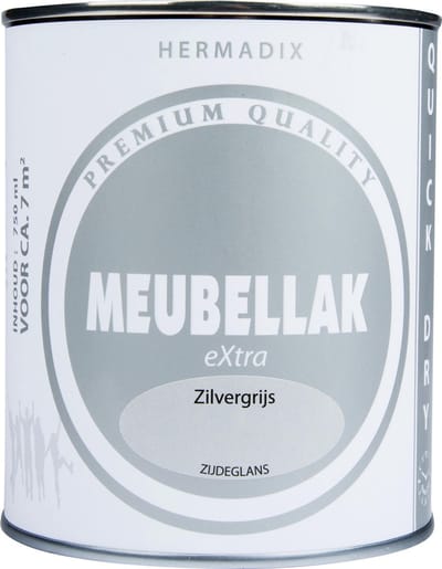 Hermadix Meubellak eXtra - Dekkend - Zijdeglans Zilvergrijs