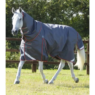 Waterdichte paardendeken met halsbedekking Premier Equine Buster 50 g
