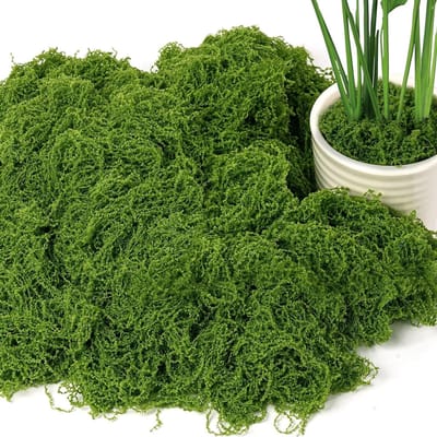 Stabilized Mos voor Decoraties, Kunstmos, Decoratief Mos, Herbruikbaar voor Modelbouw, Aquariums en Thuisgebruik, 150g, Donkergroen