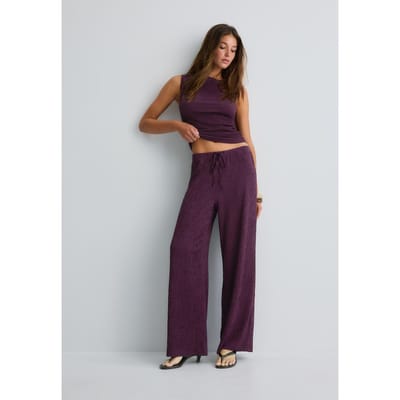 Stradivarius Top met textuur en ruches  Paars L