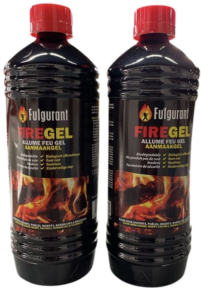 Fulgurant Fire Gel - FIREGEL Fulgurant - FireGel - Aanmaakgel voor barbecues, open haarden, inbouwhaarden, hout- en kolenkachels - 2 x850ml