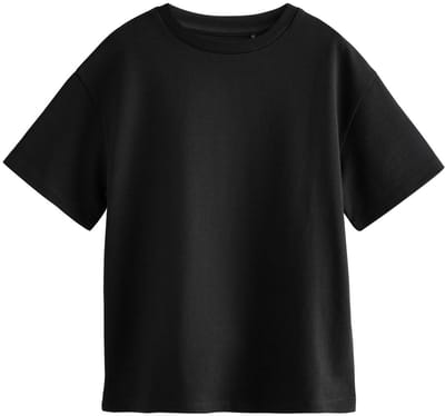 Next - Meisjes - Ruimvallend T-shirt van zware stof - Zwart