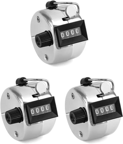 3 Stuks Handmatige Telmechanisme, 4 Digit Mechanische Telling voor Voorraad, Fitness en Sporttraining