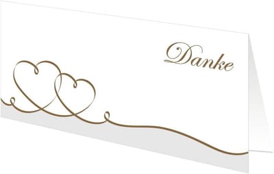 Bedankkaartjes met Swung Hearts - Goud - 25 Stuks