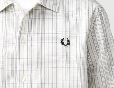 Fred Perry Seersucker Check Shirt, wit