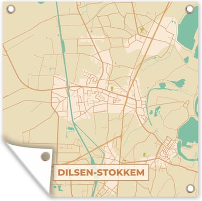 Tuin poster Dilsen-Stokkem - Kaart - Plattegrond - België - Stadskaart - 200x200 cm - Tuindoek