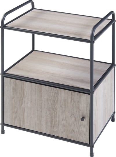 Nachtkast Gulen 60x43x33 cm zwart en eikenkleurig