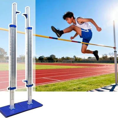 Hoogspring Standen - Atletiek Standaards - Sport Training - Verstelbare Metrische Schaal - 30 cm tot 230 cm - Grijs