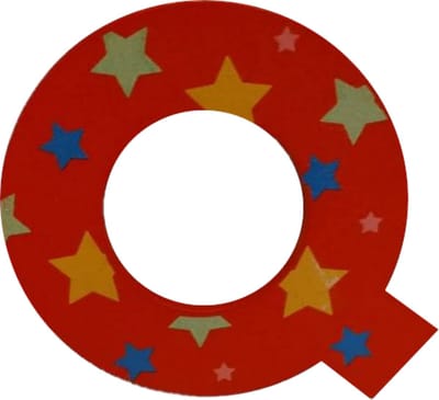 Decoratieletter - Q - Hout - 7cm - Rood