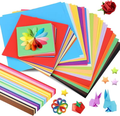 Kleurrijk origami-papierset met 840 vellen, 10/15/20 cm, ideaal voor knutselen, DIY-projecten en creatief werk thuis of op school