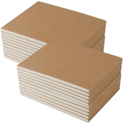 Allecto - Notitieboek A6 - 20 stuks - voor schetsen - Kraft omslag