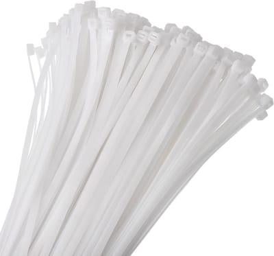 100 Stuks Kabelbinders 350mm x 7.6mm Wit - Sterke Nylon Zip Sluiting voor Kabelbeheer, Duurzame Plastic Kabelwraps voor Thuis, Kantoor en Doe-Het-Zelf Projecten