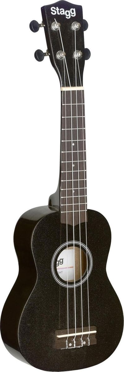 Stagg US-NIGHT - Sopraan Ukelele - Zwart - Elzenhout - inclusief draagtas