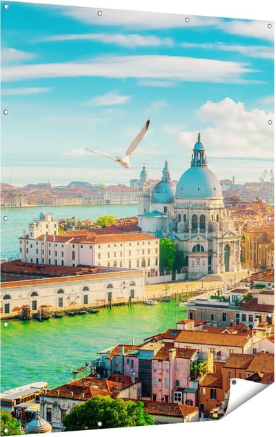 Gards Tuinposter Veneti� Stad vanuit Boven - 120x160 cm - Tuindoek - Tuindecoratie - Wanddecoratie buiten - Tuinschilderij