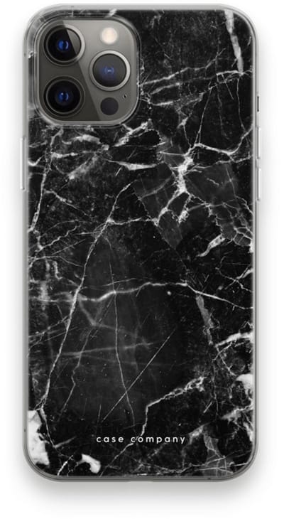 Case Company® - Hoesje geschikt voor iPhone 12 Pro Max hoesje - Zwart Marmer - Soft Cover Telefoonhoesje - Bescherming aan alle Kanten en Schermrand