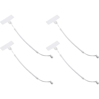 4 pièces Lanière de stylo rétractable avec anneau Anti-perte Élastique Lanière pour stylo pour tableaux d'écriture Porte-documents Fixation Porte-stylo blanc