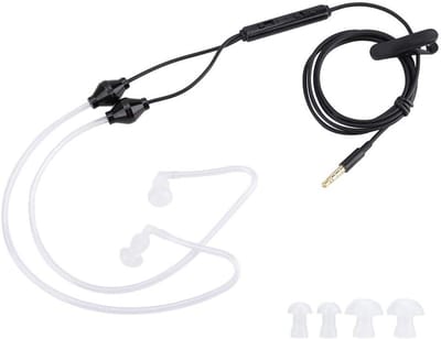 Anti-straling 3.5mm Acoustic Tube Oortelefoon met Microfoon, Binauraal Design voor Mobiele Telefoons en Geluidskwaliteit
