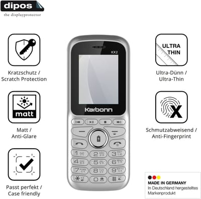 dipos – 4x Matte Beschermfolie geschikt voor Karbonn KX2 | Krasbestendige & antireflecterende Screenprotector Ultra-Thin