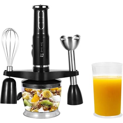 4-in-1 multifunctionele staafmixer Handmixer met 3 snelheden 600 W Geluidsarm met EU Plug