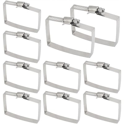 Dailygoods - (10 stuks) 100x100mm Slangklemmen 304 Rvs Vierkante Pijpklem Slangfitting Band Klemmen