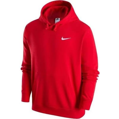 Nike Logo Fleece Warm Hooded Sweatshirt Heren Sweatshirts Rood 623453-657 S red