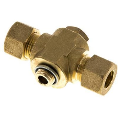 12mm & G1/4'' Brass T-stuk Knelfitting Buitendraad 75bar Verzinkt staal, met NBR inzet DIN EN 1254-2