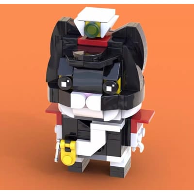 Dierenreeks Bouwstenen Zwarte Kat Sheriff Model Puzzelspeelgoed voor Kinderen Huis Kantoor Decoratie Cadeaus black