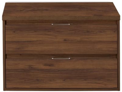 Porto Badmeubelset 90 cm - Walnoot - Wastafelbovenblad Walnoot