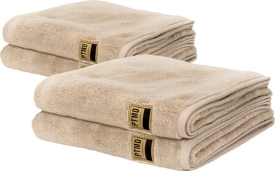 PTMD Luxe Handdoeken - Badhanddoek - 100% katoen - 600 g/m² - 50 x 100 cm- Crème - Set Van 4 stuks