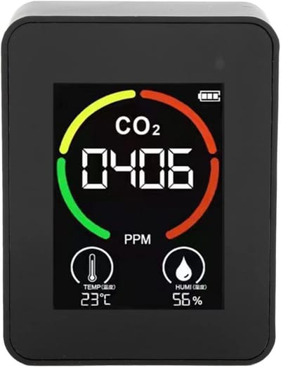 Fijnstofmeter - Luchtkwaliteitsmeter Voor Binnen - Co2 Meter - Zwart - Monitor